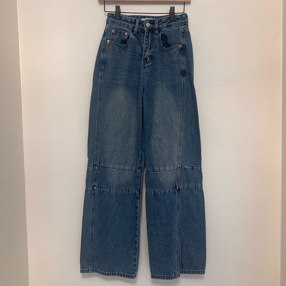 High rise wide leg jeans